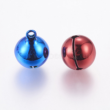 Mixed Color Round Brass Bell Pendants For Christmas(X-IFIN-Q058-M)-2
