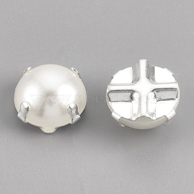 ABS Plastic Imitation Pearl Shank Buttons(BUTT-T002-8mm-01S)-2