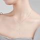 Rhodium Plated 925 Sterling Silver Y Chain Necklace for Women 18K Gold Plated Round Beads Long Dainty Y-Shaped Necklace Jewelry Gift for Women(JN1095A)-6