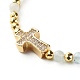 Cross Cubic Zirconia Beaded Bracelet for Girl Women(BJEW-JB06848-04)-4