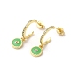 Ring & Evil Eye Real 18K Gold Plated Brass Stud Earrings(EJEW-L268-037G-03)-1