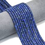 Natural Lapis Lazuli Beads Strands, Dyed, Frosted, Disc Beads, Heishi Beads, 4~4.5x2~2.5mm, Hole: 1mm, about 155~157pcs/strand, 15.24 inch(38.7cm)(X-G-P575-B01-4x2mm)