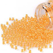 TOHO Round Seed Beads, Japanese Seed Beads, (801) Luminous Neon Tangerine, 11/0, 2.2mm, Hole: 0.8mm, about 1110pcs/10g(X-SEED-TR11-0801)