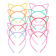 Cute Cat Ear Plastic Hair Bands, Hair Accessories for Girls, Random Single Color or Random Mixed Color, 165x145x6mm(OHAR-PW0001-164M)