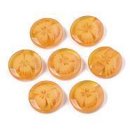 Translucent Pattern Buttons, Resin Button
, Orange, about 14mm in diameter, hole: 1mm, about 270pcs/bag(NNA0VF8)
