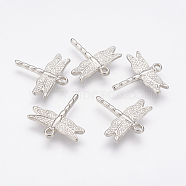 CCB Plastic Pendants, Dragonfly, Platinum, 25x24x2.5mm, Hole: 2mm(CCB-J035-044P)