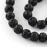Dyed Natural Lava Rock Gemstone Round Bead Strands, 8~9mm, Hole: 1mm, about 50pcs/strand, 15.7 inch(G-R293-04)
