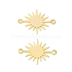 Brass Connector Charms, Cadmium Free & Lead Free, Sun Links, Real 24K Gold Plated, 13x17.5x0.7mm, Hole: 1.2mm(KK-A172-48G)