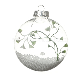 Transparent Plastic Fillable Ball Pendants Decorations, Christmas Tree Hanging Ornament, Round, 98x125mm(XMAS-PW0002-04D)
