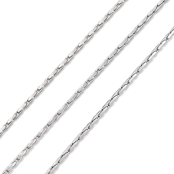 304 Stainless Steel Cardano Chains, Soldered, Stainless Steel Color, 1mm