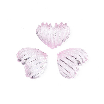 TTransparent Acrylic Cabochons, Heart, Pink, 16x19x6mm