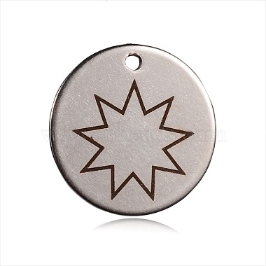 Stainless Steel Color Peru Flat Round Stainless Steel Pendants