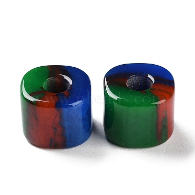 Green Square Resin European Beads