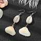 Shell Shape Natural Pearl & Shell Dangle Earrings for Women(EJEW-TA00303)-2