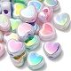 32 pièces 4 couleurs placage uv arc-en-ciel perles acryliques irisées(OACR-YW0001-32A)-2