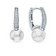 Rhodium Plated 925 Sterling Silver Ring Hoop Earrings(AV4291-1)-1
