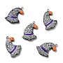 Halloween Opaque Resin Pendants, with Platinum Tone Iron Loops, Witch Hat, Colorful, 31.5x21x5mm, Hole: 2mm