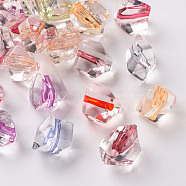 Transparent Acrylic Beads, Nuggets, Mixed Color, 12x11x11mm, Hole: 2mm(X-TACR-S154-04A)
