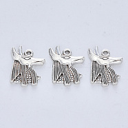 Tibetan Style Alloy Pendants, Cadmium Free & Lead Free, Sheep head, Antique Silver, 20x15x2mm, Hole: 1.2mm, about 345pcs/500g(TIBE-R316-075AS-RS)