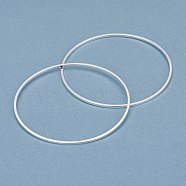 Brass Linking Rings, Long-Lasting Plated, Round Ring, 925 Sterling Silver Plated, 40x1mm, Inner Diameter: 38mm(X-KK-Y003-03L-S-A)