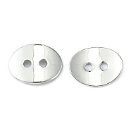 Brass Button Clasps, Platinum Color, 14x10mm, Hole: 2mm(KK-G080-N)