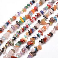 Natural & Synthetic Gemstone Chip Bead Strands, 5~8x5~8mm, Hole: 1mm, about 31.5 inch(X-G-M205-21)