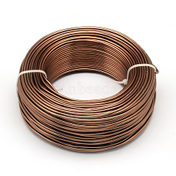 Round Aluminum Wire, Flexible Craft Wire, for Beading Jewelry Doll Craft Making, Sienna, 15 Gauge, 1.5mm, 100m/500g(328 Feet/500g)(AW-S001-1.5mm-18)