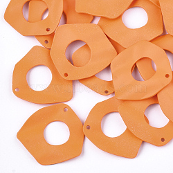 Spray Painted Iron Pendants, Nuggets, Dark Orange, 27x28x3mm, Hole: 1mm(X-IFIN-S704-08C)