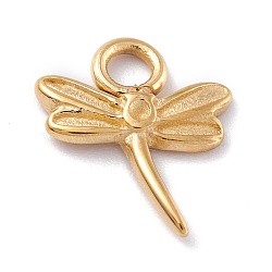 304 Stainless Steel Pendants, Dragonfly, Golden, 13.5x11.5x2mm, Hole: 2.3mm(STAS-E487-08G)