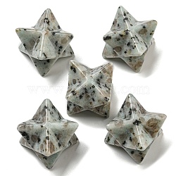 Natural Sesame Jasper/Kiwi Jasper Beads, No Hole/Undrilled, Merkaba Star, 25x25x25mm(G-A206-01B-62)