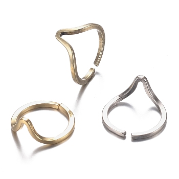 Brass Cuff Rings, Open Rings, Long-Lasting Plated, Mixed Color, US Size 7 1/4(17.5mm)