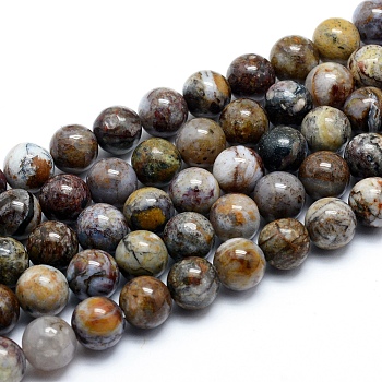 Natural Pietersite Beads Strands, Round, 10mm, Hole: 1mm, about 38pcs/strand, 15.75 inch(40cm)
