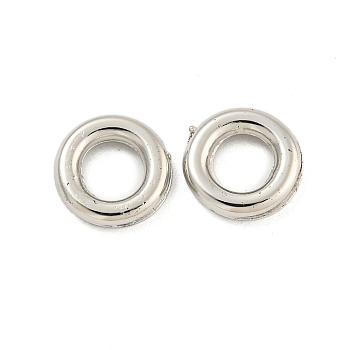 CCB Plastic Beads, Round Ring, Platinum, 8x1.8mm, Hole: 4mm
