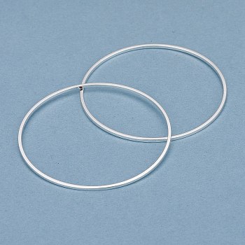 Brass Linking Rings, Long-Lasting Plated, Round Ring, 925 Sterling Silver Plated, 40x1mm, Inner Diameter: 38mm