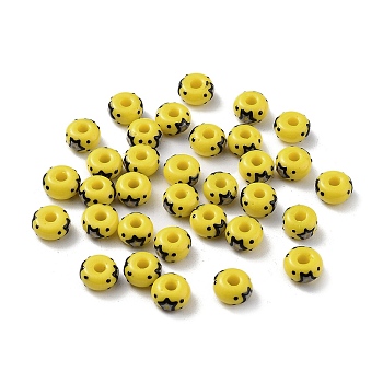 Glass Seed Beads, Flat Round, Yellow, 10x6mm, Hole: 3mm