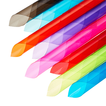 8 Sheets 8 Colors A4 PVC Translucent Color Sheet, Mixed Color, 302x211x0.1mm, 1sheet/color