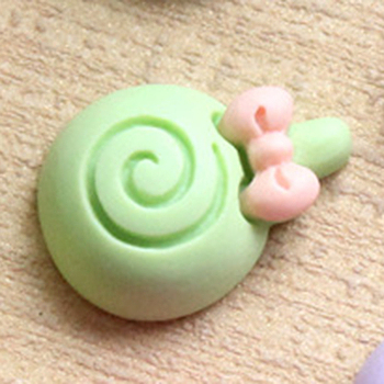 Resin Cabochons, DIY for Earrings & Bobby pin Accessories, Sweets, Pale Green, 22x15mm