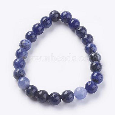 Natural Sodalite Beads Strands(G-G515-8mm-07)-2