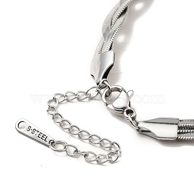 304 bracelet chaîne à chevrons entrelacés en acier inoxydable pour homme femme(BJEW-H554-01P)-3