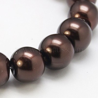 6mm SaddleBrown Round Glass Pearl Beads