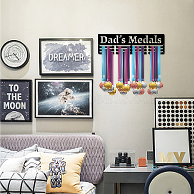 Word Dad's Medals Fashion Iron Medal Hanger Holder Display Wall Rack(ODIS-WH0021-041)-7