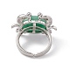 Natural Green Aventurine Crab Open Cuff Ring(RJEW-I090-01P-13)-3
