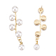1 Pair ABS Plastic Imitation Pearl Beaded Leafy Branch Dangle Stud Earrings(EJEW-AN0001-51)-3