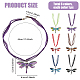 6Pcs 6 Colors Alloy Enamel Butterfly Pendant Necklaces Set with Rhinestone(NJEW-FI0001-06)-2