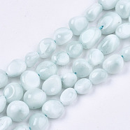 Natural Glass Beads Strands, Tumbled Stone, Nuggets, 4~10x4~7x3~6mm, Hole: 1mm, about 50pcs/strand, 50~52pcs/strand, 14.96 inch(38cm)(G-S362-084)