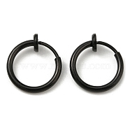 304 Stainless Steel Clip-on Earrings, No Piercing Earrings, Black, 14.5x13x4.5mm(EJEW-P232-01EB)