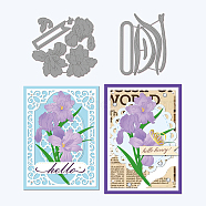 2Pcs 2 styles Carbon Steel Cutting Dies Stencils, for DIY Scrapbooking, Photo Album, Decorative Embossing Paper Card, Stainless Steel Color, Flower Pattern, 10~10.2x7.5~10.6x0.08cm, 2pc/style(DIY-WH0309-582)