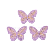 Polyester Butterfly Cabochons, for Hair Accessories Making, Plum, 30x43mm(PW-WG54196-04)