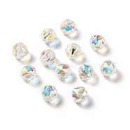 Glass Imitation Austrian Crystal Beads, Faceted, Round, Clear AB, 8mm, Hole: 1mm(GLAA-H024-10B)