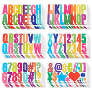 Colorful Vinyl Letter Waterproof Decorative Stickers, Self Adhesive Alphabet Decals for Art Craft, Letter A~Z, 135x255x0.1mm, 6 sheets/set(DIY-WH0349-117A)